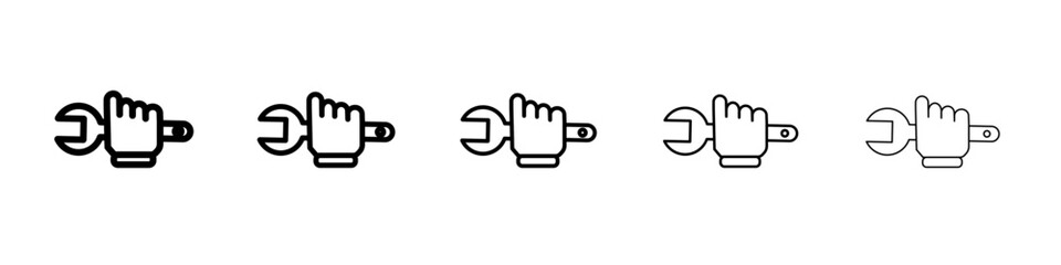 engineering service icon black and white vector sign