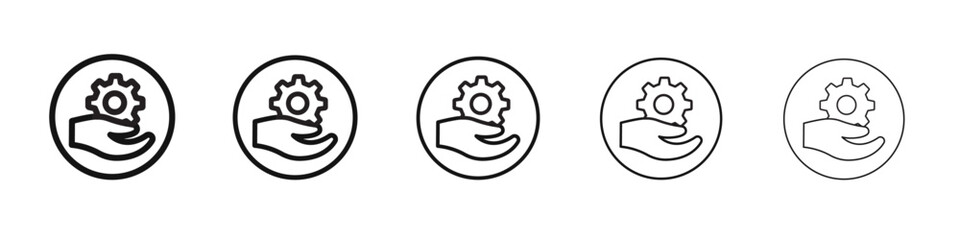 engineering service icon black and white vector sign