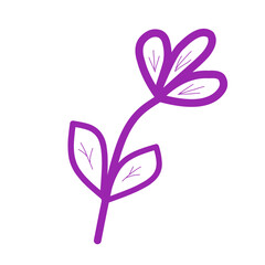 Simple, cute purple flower illustration, perfect for spring designs, branding, or kids' projects.