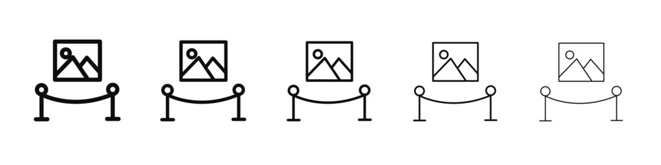 Exhibit icon black and white vector sign