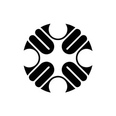 Obraz premium Minimalist black silhouette handshake design representing agreement and partnership