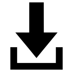 Simple black arrow silhouette design for downloads and directional guidance