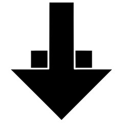 Simple black arrow silhouette design on white background for directional guidance