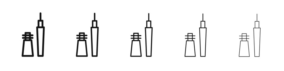 Eyeliner icon black and white vector sign