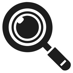 Clean vector silhouette of a magnifying glass symbol for search and analysis concepts