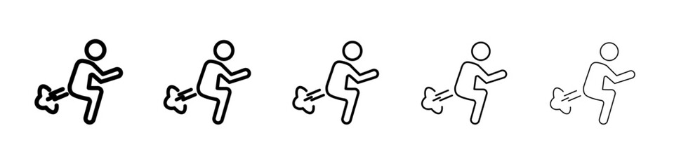 Farting icon black and white vector sign