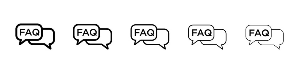 Naklejka premium FAQ icon black and white vector sign