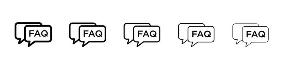 Fototapeta premium FAQs icon black and white vector sign