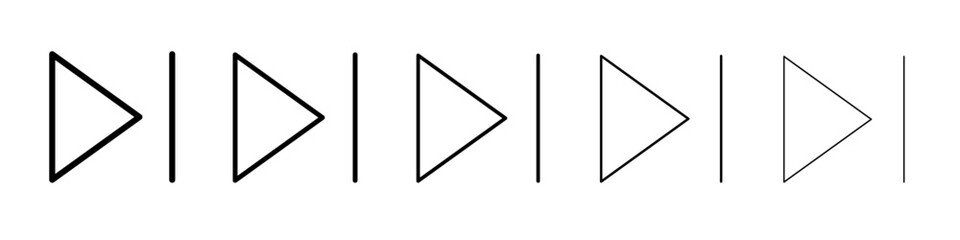 Fast forward icon black and white vector sign