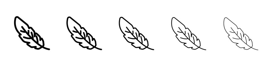 Feather icon black and white vector sign