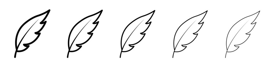 Feather icon black and white vector sign