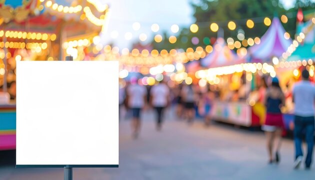 Blank carnival sign, a customizable template for event promotion, festive announcements and eyecatching welcome messages - Powered by Adobe