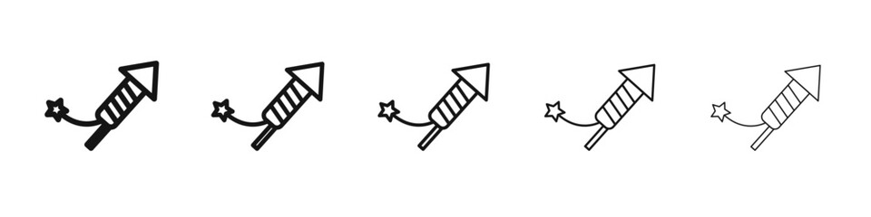 Fireworks rocket sign black and white vector sign