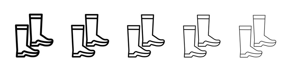 Fishing boots icon black and white vector sign
