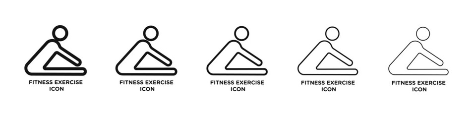 Fitness exercise icon black and white vector sign