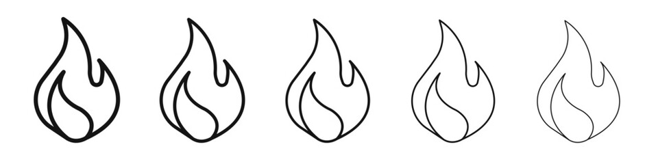Flame icon black and white vector sign