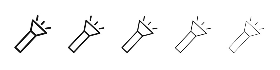 Flashlight icon black and white vector sign