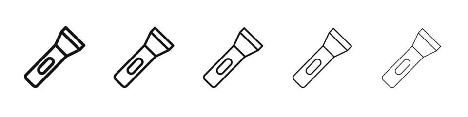Flashlight icon black and white vector sign