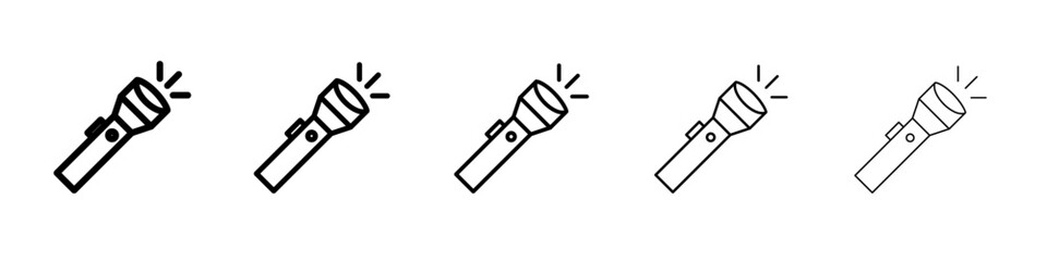 Flashlight icon black and white vector sign