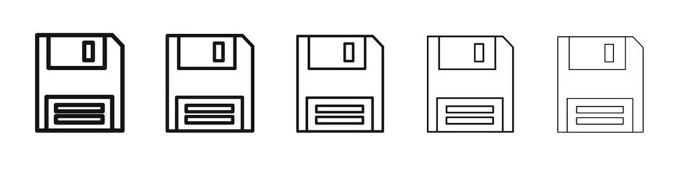 Floppy disk icon black and white vector sign