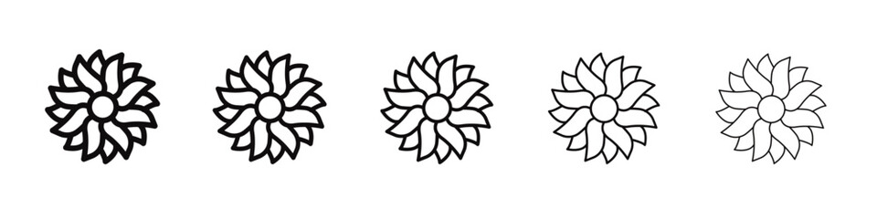 Flower icon black and white vector sign