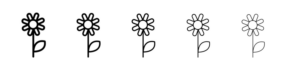 Flower icon black and white vector sign