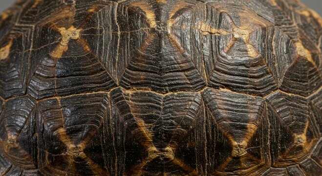 Close up Detailed Texture of a Turtle Shell Reptile Carapace Natural Pattern Wildlife Photography