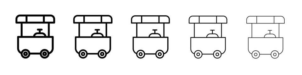 Food cart icon black and white vector sign