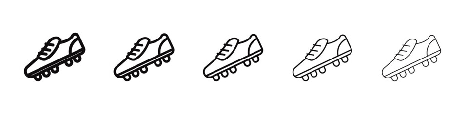 football soccer shoes icon black and white vector sign