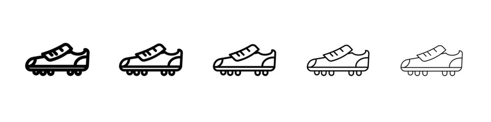 football soccer shoes icon black and white vector sign