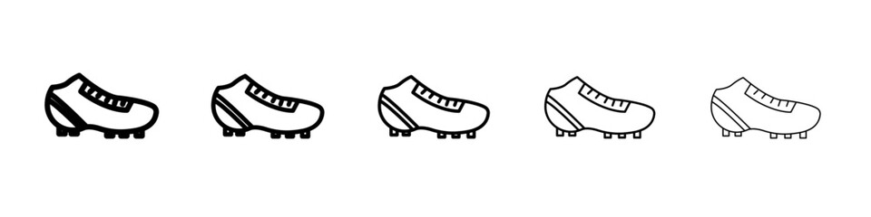 football soccer shoes icon black and white vector sign