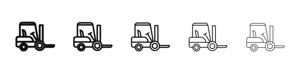 Forklift icon black and white vector sign
