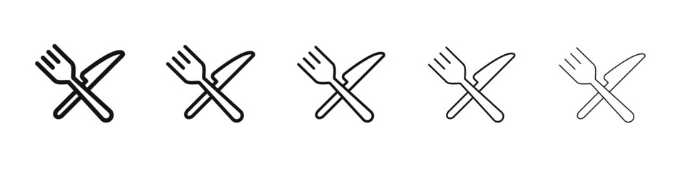 Fork and Knife icon black and white vector sign