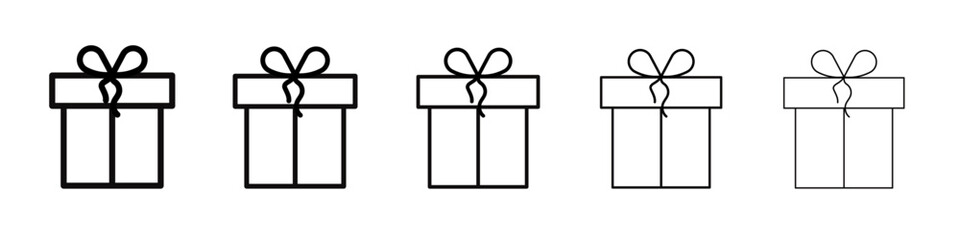 Free gift icon black and white vector sign