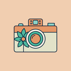 Elegant Photocamera Floral Graphic Design
