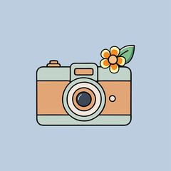 Graceful Flower Camera Vector Design