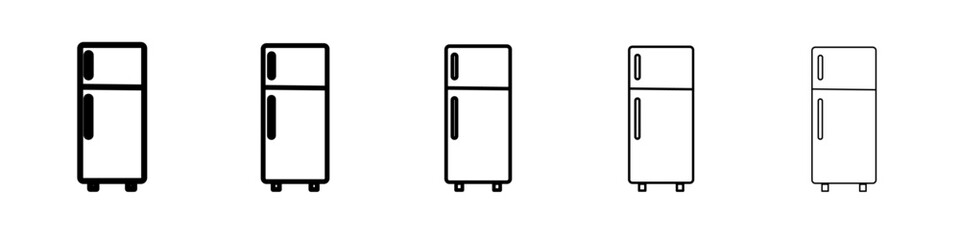 Fridge icon black and white vector sign