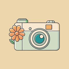 Photocamera with Flower Elegance Design