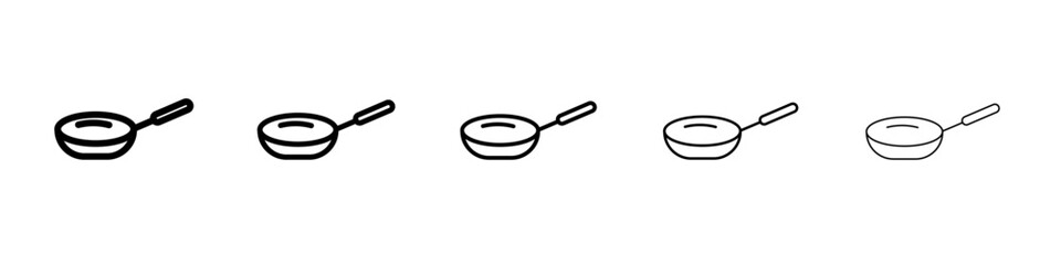 Frying pan icon black and white vector sign