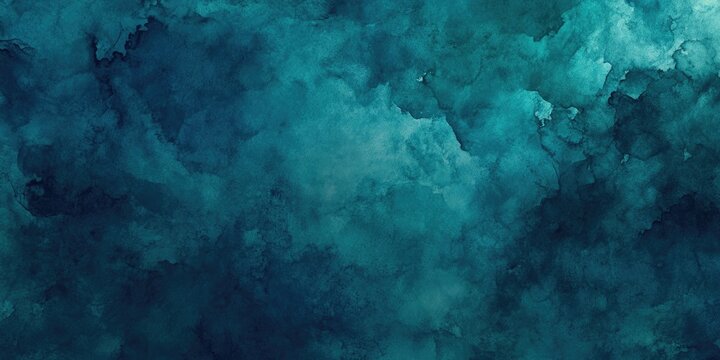 Deep teal abstract watercolor texture