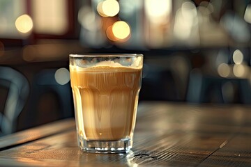 Clear Pixel Visual of a Glass of Coffee on a Table