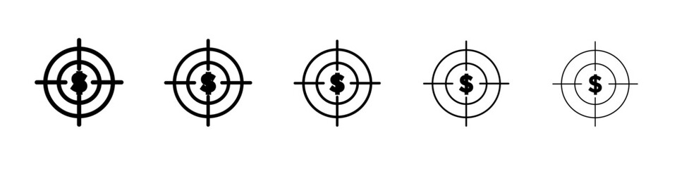Funds hunting icon black and white vector sign