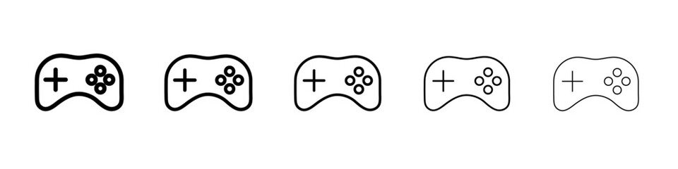 Game controller icon black and white vector sign