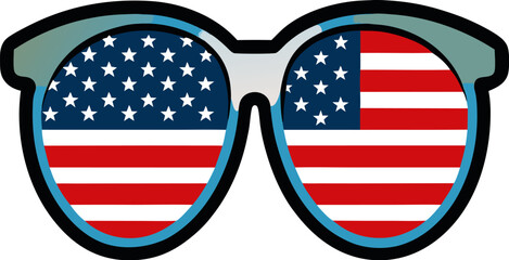 USA Style Sunglasses Vector Design