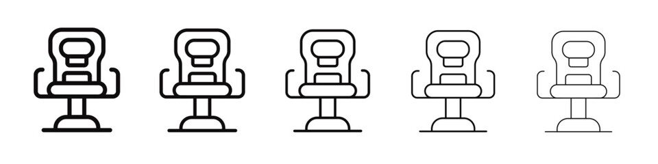 Gaming armchair icon black and white vector sign