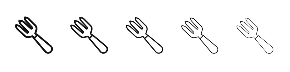 Garden fork icon black and white vector sign