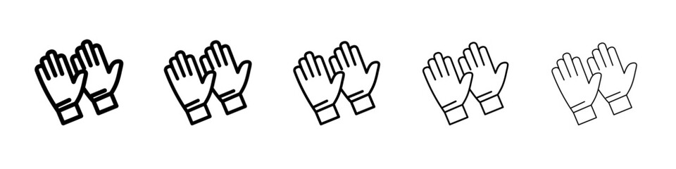 Garden gloves icon black and white vector sign