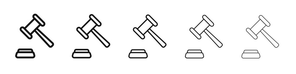 Gavel icon black and white vector sign