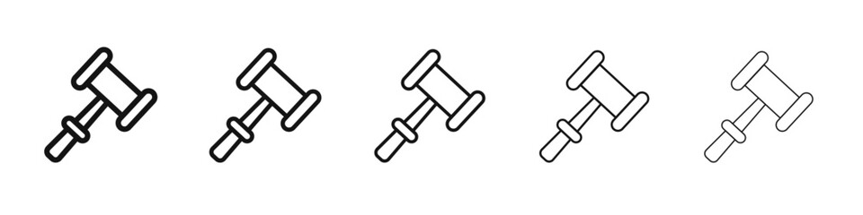 Gavel icon black and white vector sign