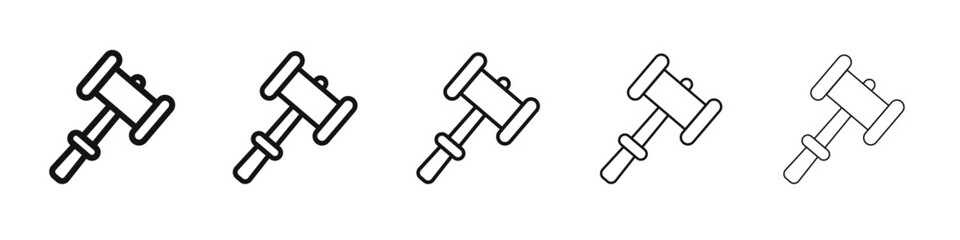 Gavel icon black and white vector sign